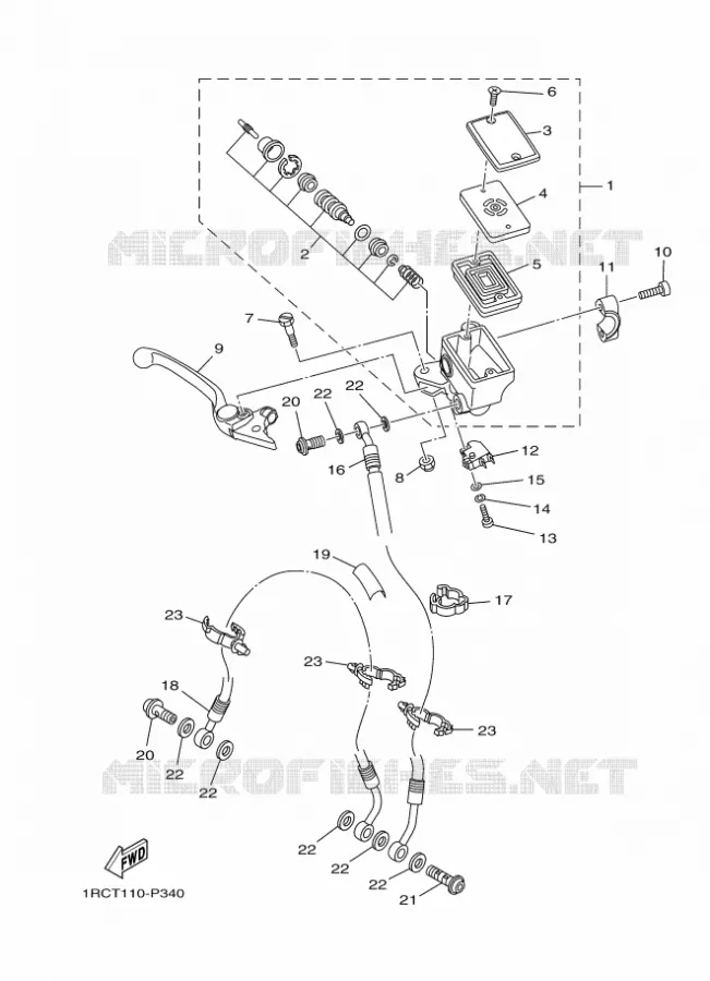 MAITRE CYLINDRE DE FREIN AVANT Yamaha MOTO 900 2016 MT  MT09