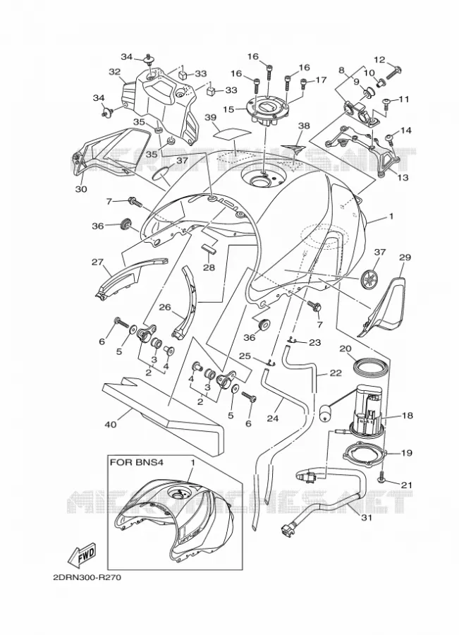 RESERVOIR A ESSENCE Yamaha MOTO 900 2016 MT  MT09