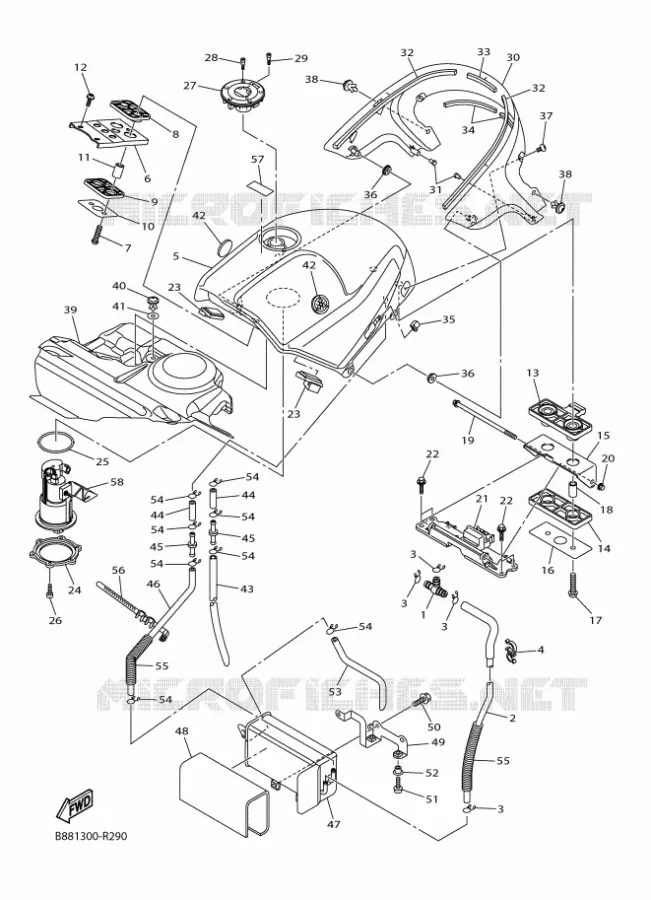 RESERVOIR A ESSENCE Yamaha MOTO 1300 2016 FJR  FJR1300-A