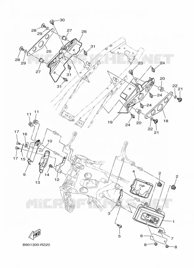 COUVERCLE LATERAL Yamaha MOTO 900 2016 XSR  MTM850