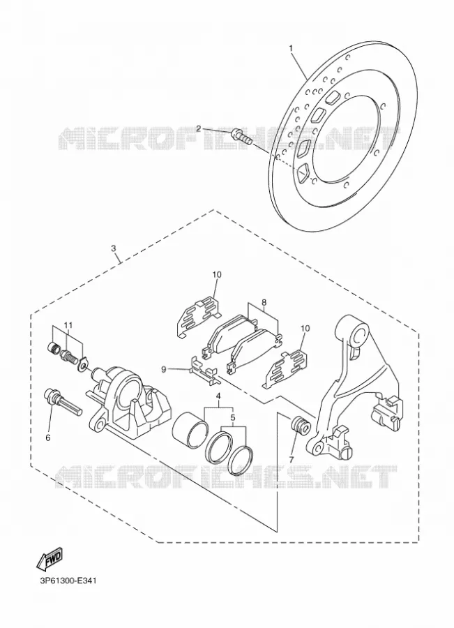 ETRIER DE FREIN ARRIERE Yamaha MOTO 1300 2016 FJR  FJR1300-AS