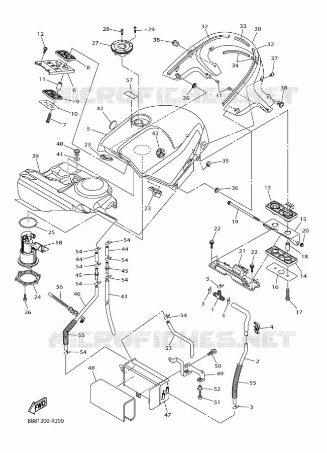 RESERVOIR A ESSENCE Yamaha MOTO 1300 2016 FJR  FJR1300-AS