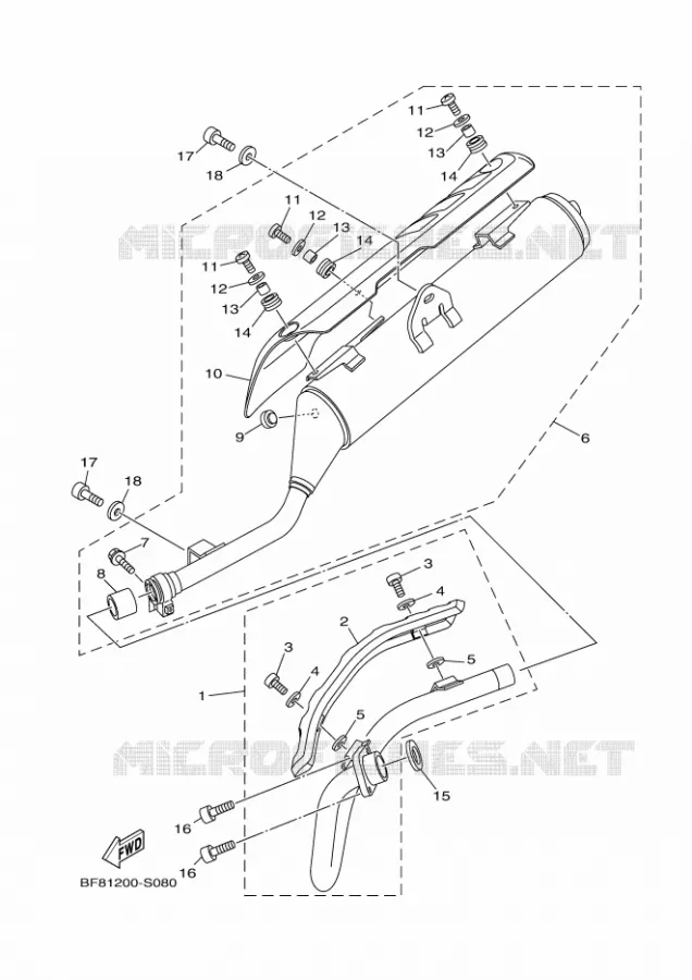 ECHAPPEMENT Yamaha MOTO 125 2017 AG  AG125