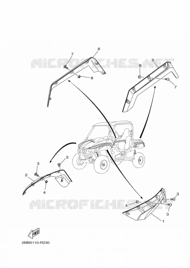 GARDE BOUE Yamaha SIDE BY SIDE 700 2017 WOLVERINE  YXE700ES