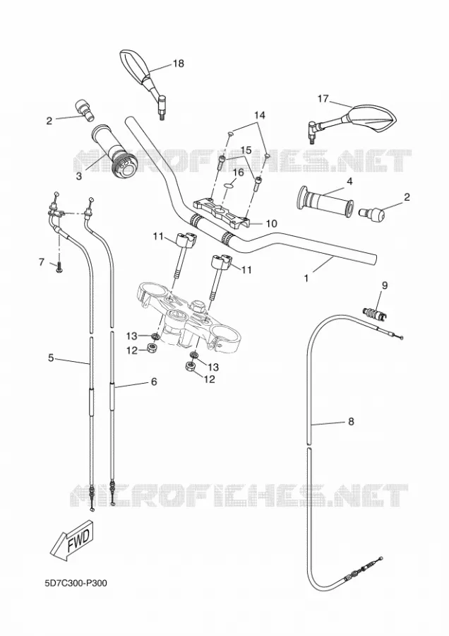 GUIDON ET CABLES Yamaha MOTO 125 2016 MT  MT125