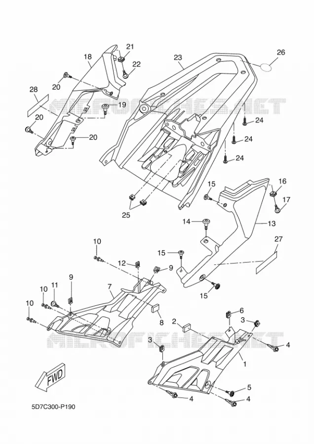 COUVERCLE LATERAL Yamaha MOTO 125 2016 MT ABS  MT125-A