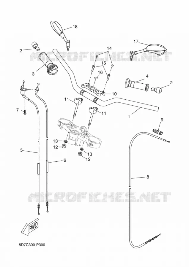 GUIDON ET CABLES Yamaha MOTO 125 2016 MT ABS  MT125-A