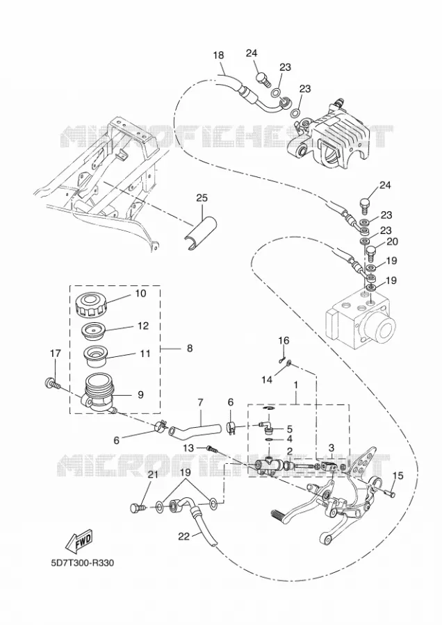 MAITRE CYLINDRE DE FREIN ARRIERE Yamaha MOTO 125 2017 MT  MT125-A