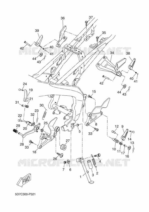SUPPORT / REPOSE PIEDS Yamaha MOTO 125 2017 MT  MT125-A