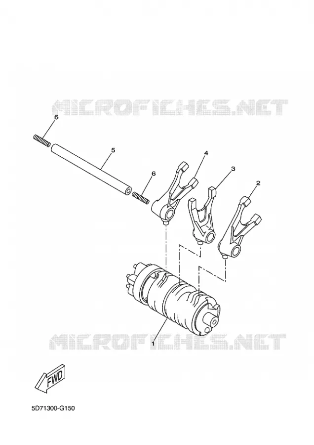 BARILLET DE SELECTION / FOURCHETTES Yamaha MOTO 125 2017 R125  YZF-R125A