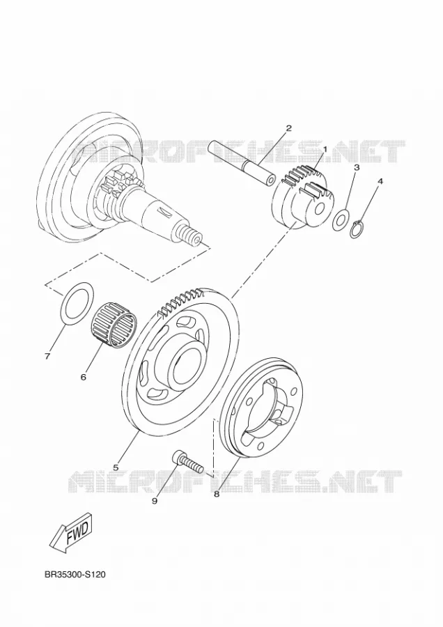 EMBRAYAGE DE DEMARREUR Yamaha MOTO 125 2017 R125  YZF-R125A