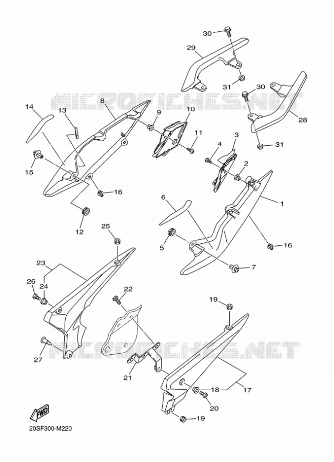 COUVERCLE LATERAL Yamaha MOTO 600 2016 XJ6 DIVERSION  XJ6F