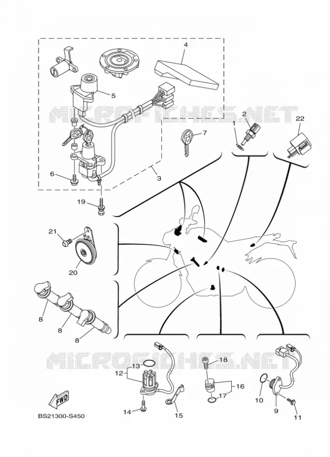 PARTIE ELECTRIQUE 2 Yamaha MOTO 850 2017 MT  MTN850-A