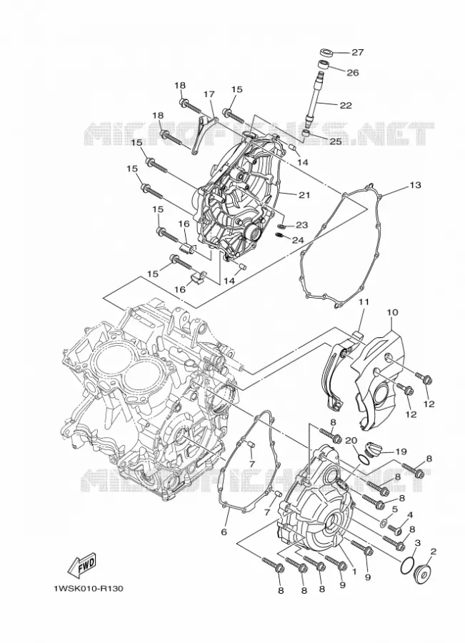 CARTER - MOTEUR 1 Yamaha MOTO 700 2017 MT  MT07A