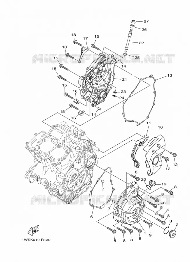 CARTER - MOTEUR 1 Yamaha MOTO 700 2017 MT  MT07A