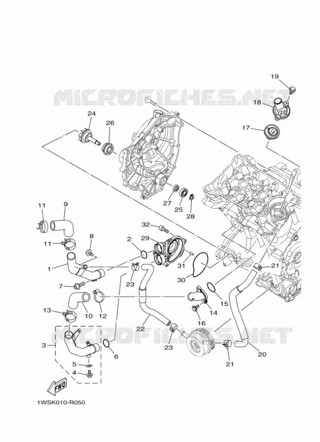 POMPE A EAU / DURITES Yamaha MOTO 700 2017 MT  MT07A