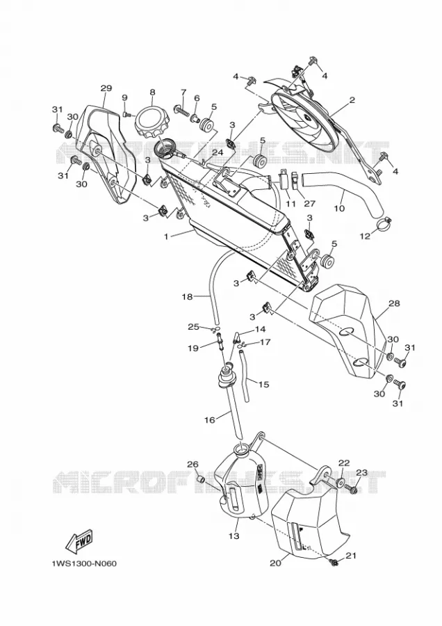 RADIATEUR / DURITES Yamaha MOTO 700 2017 MT  MT07A