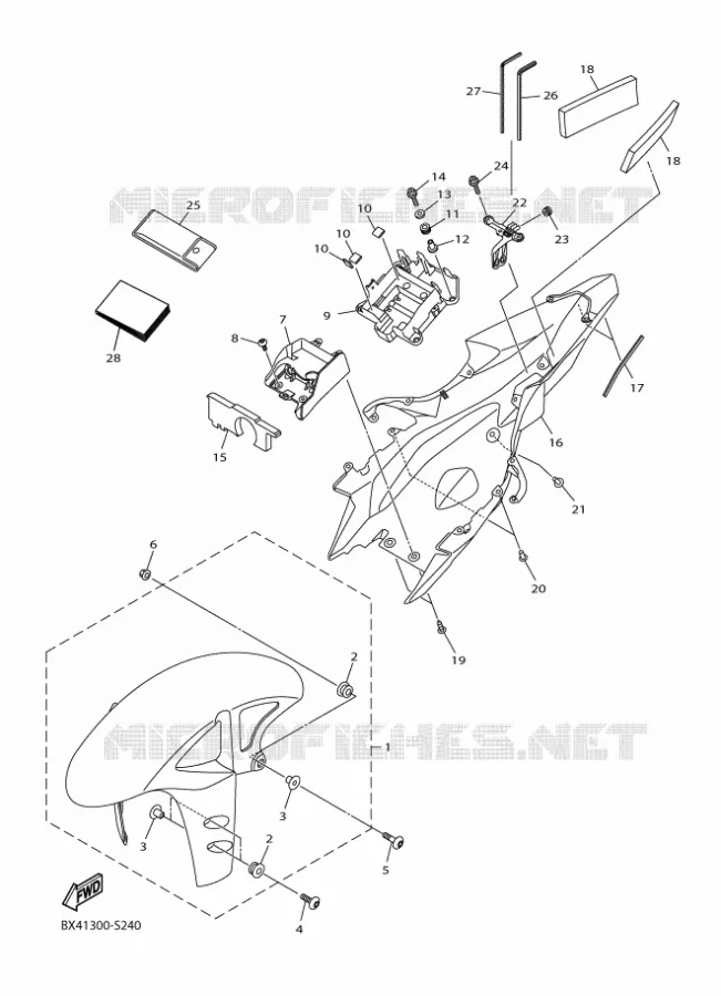 GARDE BOUE Yamaha MOTO 1000 2017 R1  YZF-R1