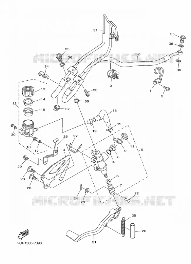 MAITRE CYLINDRE DE FREIN ARRIERE Yamaha MOTO 1000 2017 R1  YZF-R1