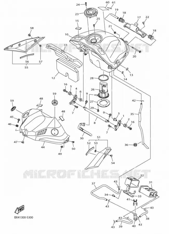 RESERVOIR A ESSENCE Yamaha MOTO 1000 2017 R1  YZF-R1