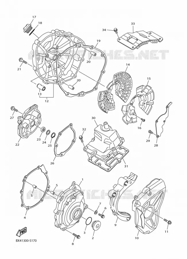 CARTER - MOTEUR 1 Yamaha MOTO 1000 2017 R1  YZF-R1