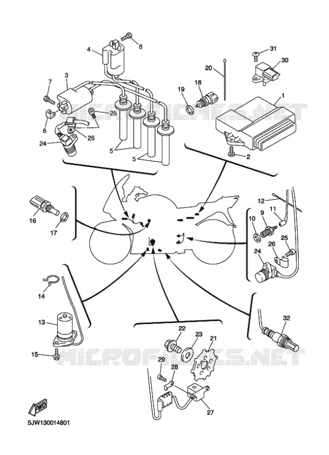 PARTIE ELECTRIQUE 1 Yamaha MOTO 1300 2001 FJR  FJR1300
