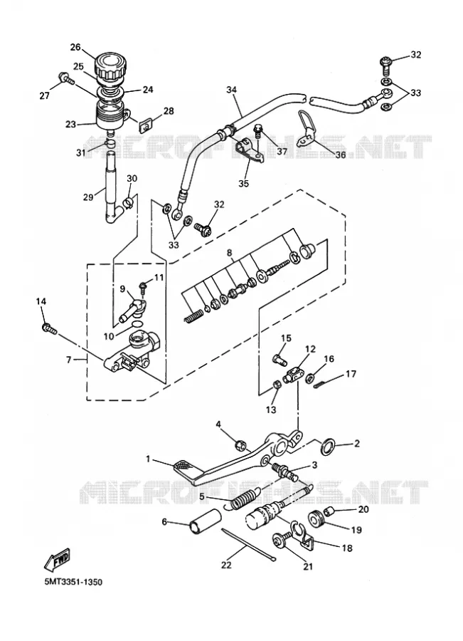MAITRE CYLINDRE DE FREIN ARRIERE Yamaha MOTO 600 2001 R6  YZF-R6