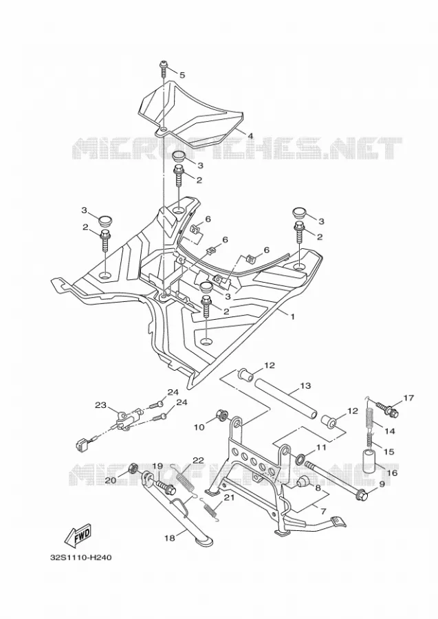 SUPPORT / REPOSE PIEDS Yamaha SCOOTER 125 2010 BWS  YW125