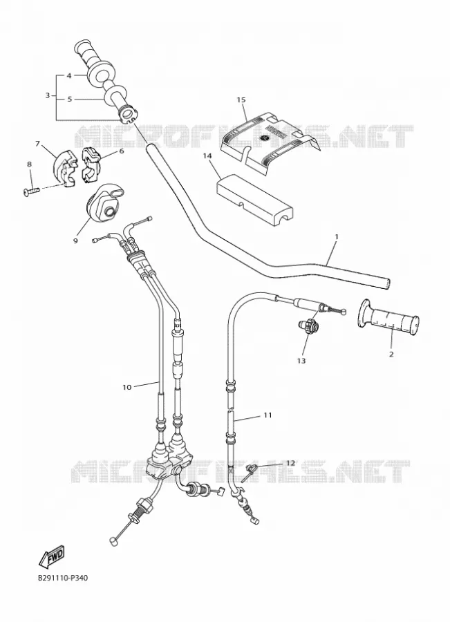 GUIDON ET CABLES Yamaha MOTO 250 2016 WRF  WR250F