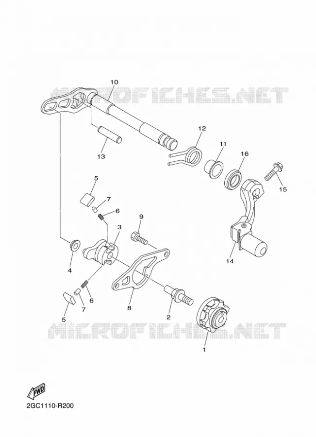 AXE DE SELECTEUR / PEDALE Yamaha MOTO 450 2016 WRF  WR450F