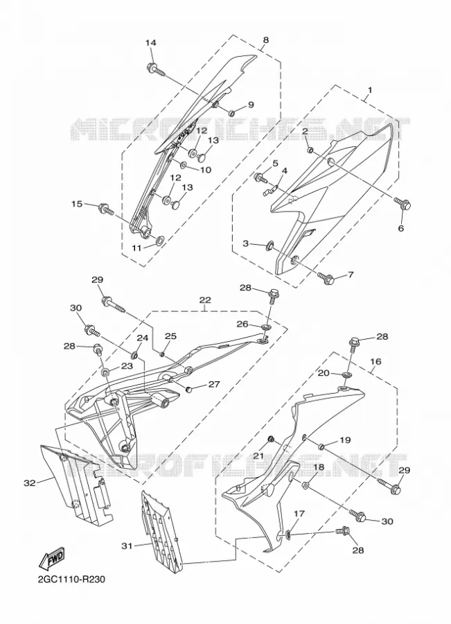 COUVERCLE LATERAL Yamaha MOTO 450 2016 WRF  WR450F