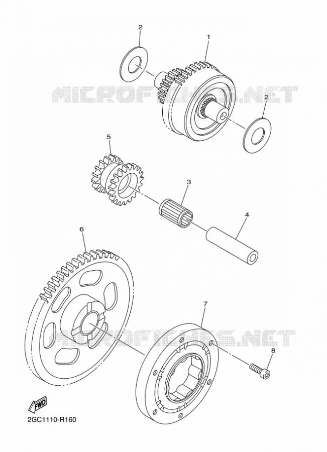 EMBRAYAGE DE DEMARREUR Yamaha MOTO 450 2016 WRF  WR450F