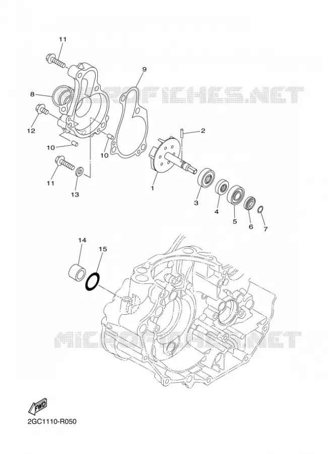 POMPE A EAU / DURITES Yamaha MOTO 450 2016 WRF  WR450F