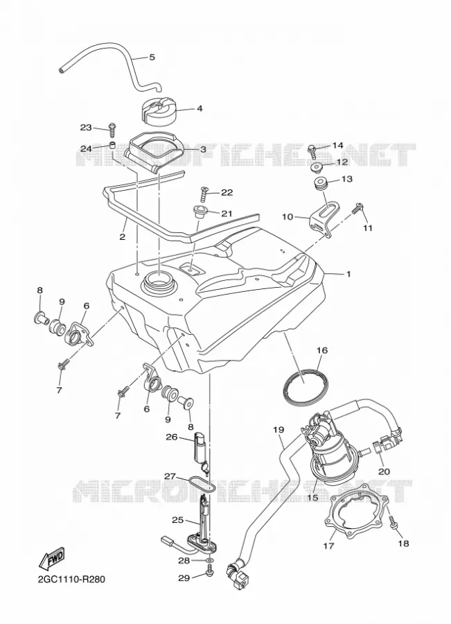 RESERVOIR A ESSENCE Yamaha MOTO 450 2016 WRF  WR450F