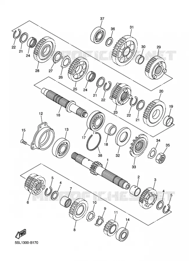 TRANSMISSION Yamaha MOTO 600 2003 R6  YZF-R6
