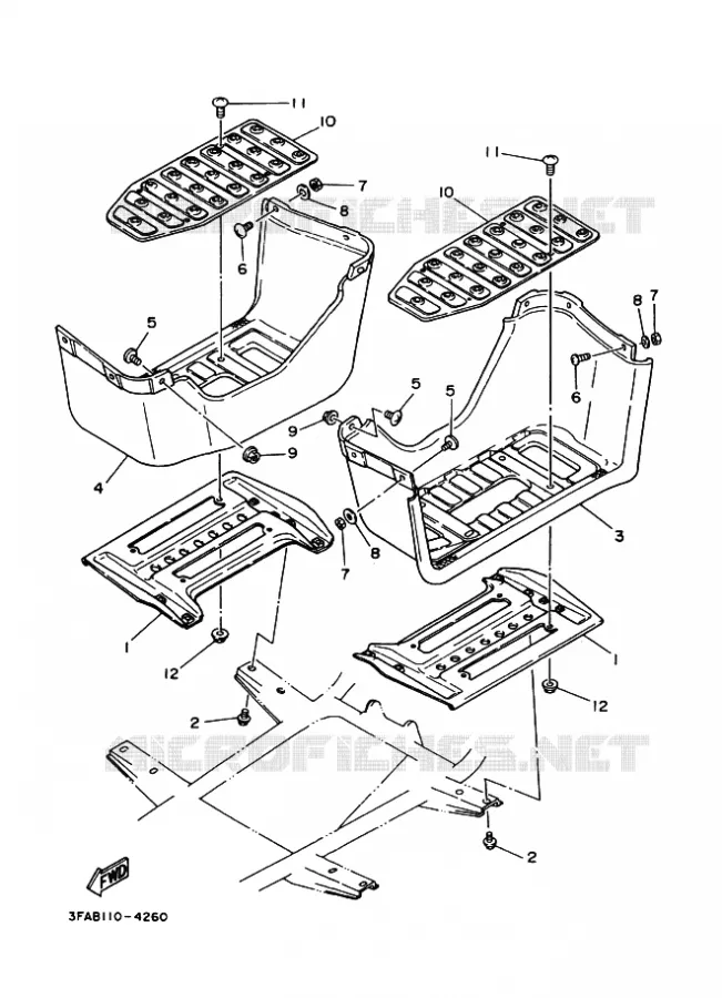 SUPPORT / REPOSE PIEDS Yamaha QUAD 125 2004 BREEZE  YFA1