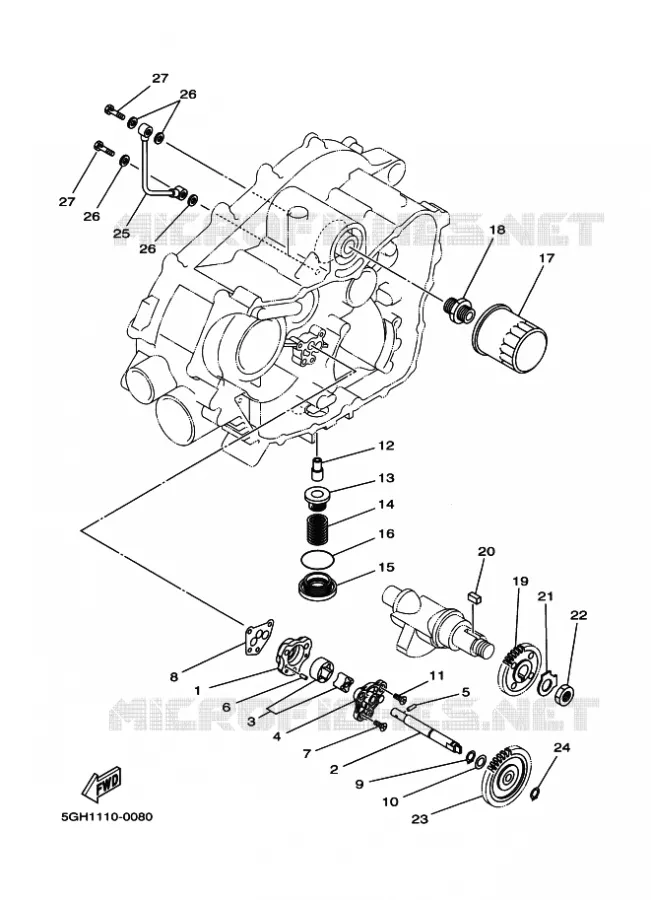 POMPE A HUILE Yamaha QUAD 450 2016 GRIZZLY  YFM450FWAD