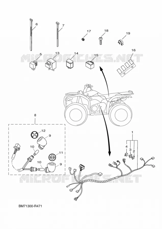 PARTIE ELECTRIQUE 2 Yamaha QUAD 450 2016 GRIZZLY  YFM450FWA