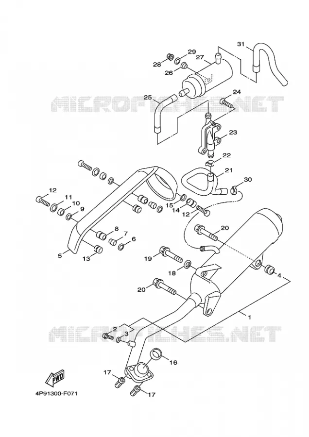 ECHAPPEMENT Yamaha SCOOTER 125 2009 CYGNUS  NXC125