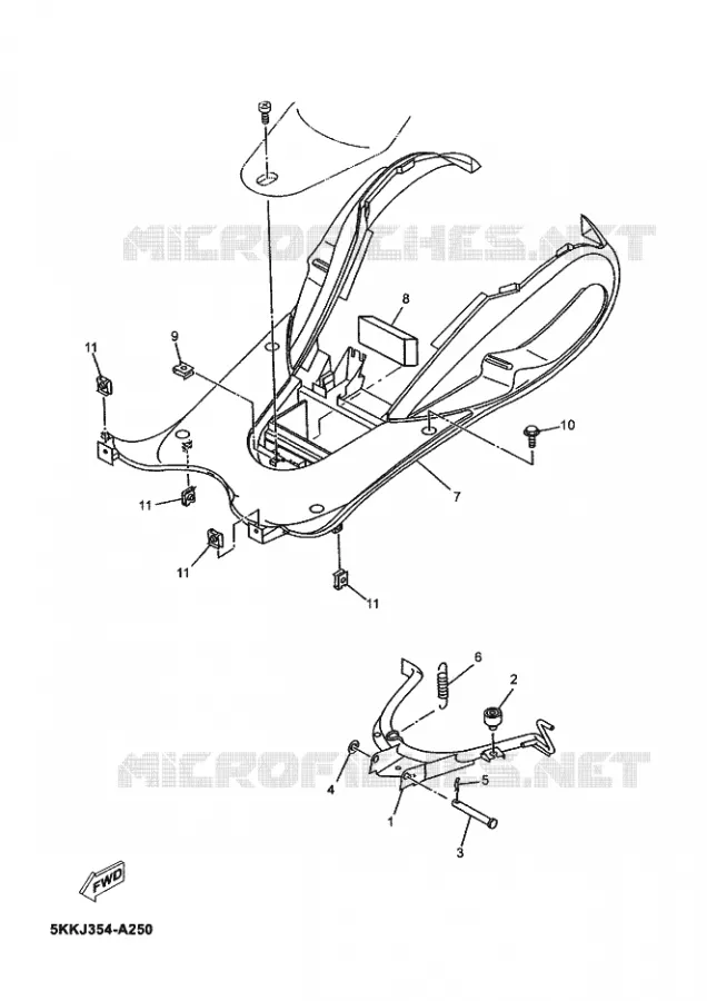 SUPPORT / REPOSE PIEDS Yamaha SCOOTER 100 2003 OVETTO  YN100