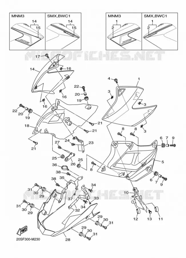 COUVERCLE LATERAL 2 Yamaha MOTO 600 2013 XJ6 ABS  XJ6NA