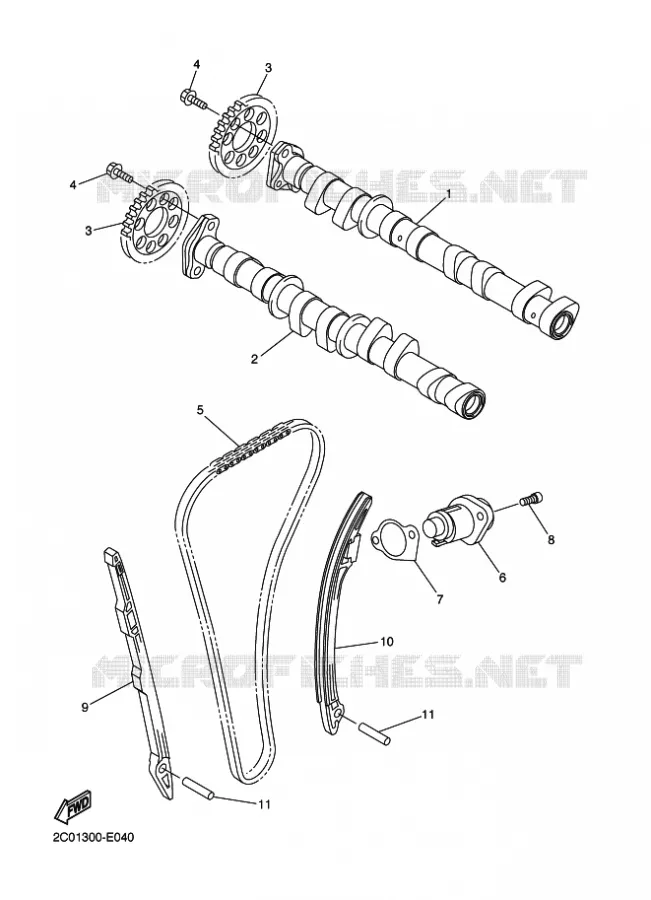 ARBRE A CAMES / CHAINE DE DISTRIBUTION Yamaha MOTO 600 2010 R6  YZF-R6