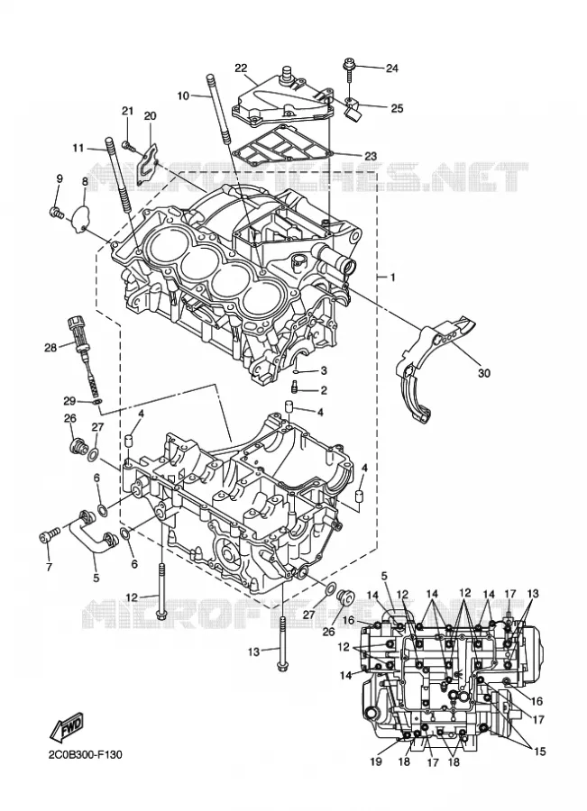 CARTER MOTEUR Yamaha MOTO 600 2010 R6  YZF-R6