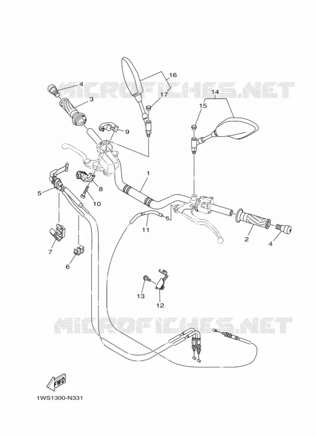 GUIDON ET CABLES Yamaha MOTO 700 2016 MT  MT07