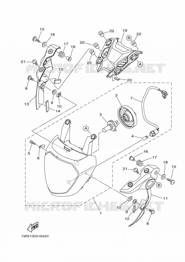 PHARE  Yamaha MOTO 700 2016 MT  MT07