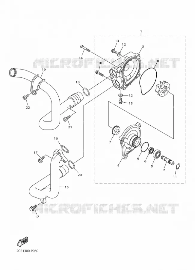 POMPE A EAU / DURITES Yamaha MOTO 1000 2016 R1  YZF-R1
