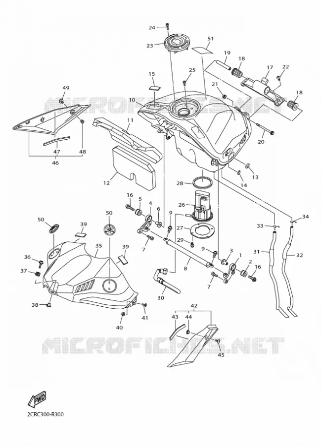 RESERVOIR A ESSENCE Yamaha MOTO 1000 2016 R1  YZF-R1