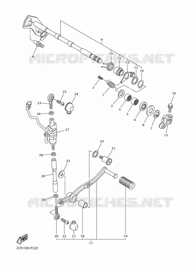 AXE DE SELECTEUR / PEDALE Yamaha MOTO 1000 2016 R1  YZF-R1R1