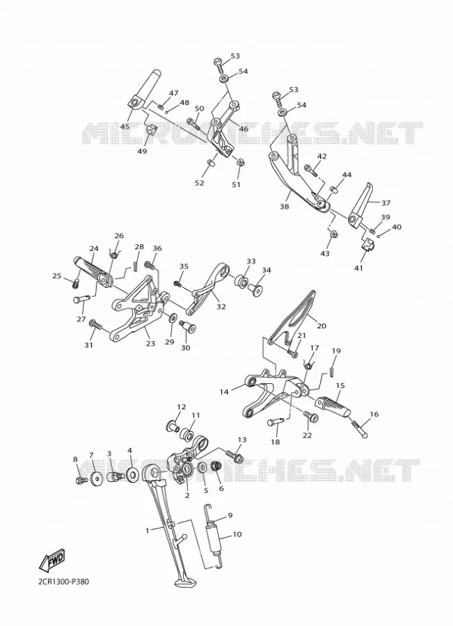 SUPPORT / REPOSE PIEDS Yamaha MOTO 1000 2016 R1  YZF-R1R1