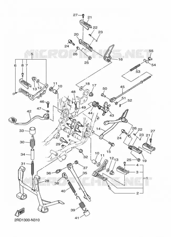SUPPORT / REPOSE PIEDS Yamaha MOTO 400 2016 SR  SR400